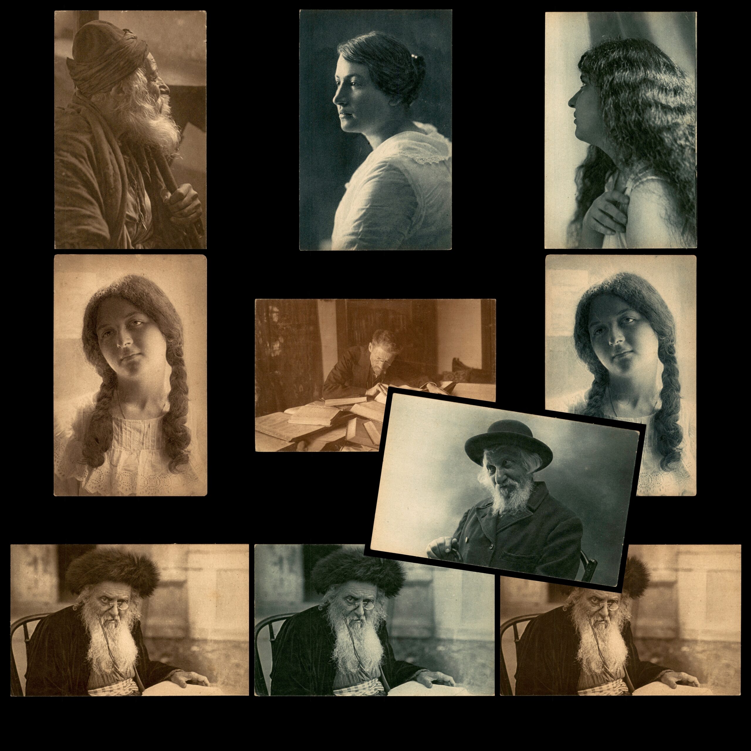 לוט 163 – אוסף גלויות צילום יהודיות וינטג' – דיוקנאות מארץ ישראל ומזרח אירופה | Lot 163 – Vintage Jewish Photographic Postcards Collection – Portraits from Eretz Israel & Eastern Europe