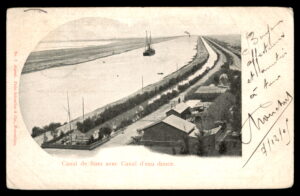 לוט 188 – גלויה תעלת סואץ – תעלת המים המתוקים, פורט סעיד, מצרים | Lot 188 – Suez Canal Postcard – Sweet Water Canal, Port Said, Egypt