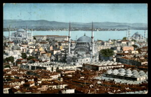 לוט 212 – גלויה קונסטנטינופול – פנורמה של סטמבול, דואר עות'מאני | Lot 212 – Constantinople Postcard – Panoramic View of Stamboul, Ottoman Post