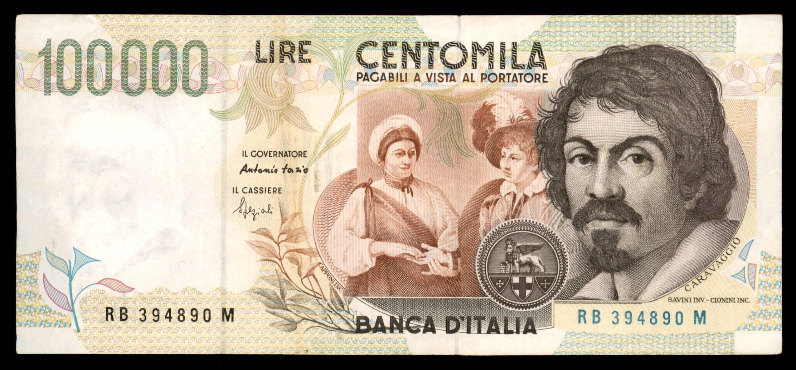 לוט 215 – שטרות איטליה – 100,000 לירה, קרוואג'ו, בנקו ד'איטליה | Lot 215 – Italy Banknotes – 100,000 Lire, Caravaggio, Banca d'Italia – תמונה 10