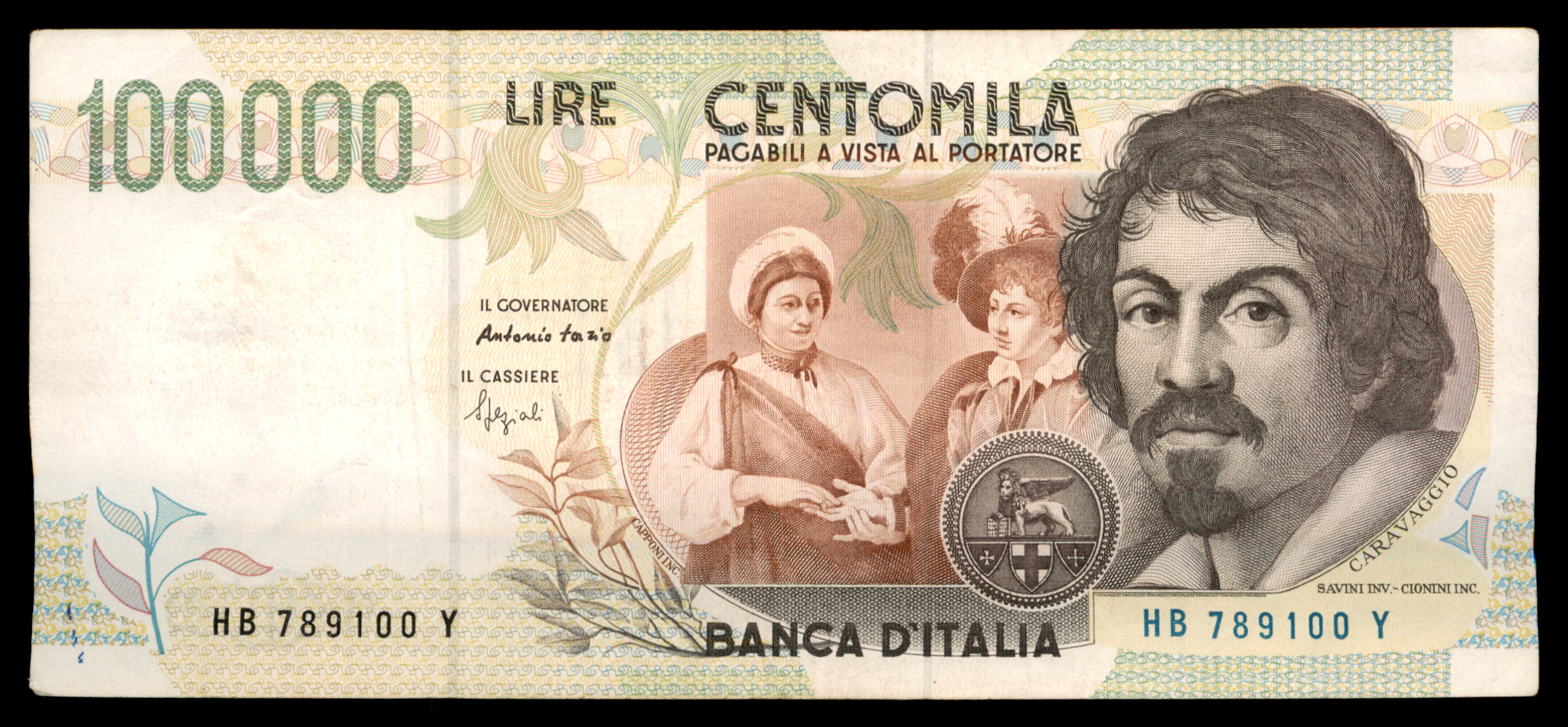 לוט 215 – שטרות איטליה – 100,000 לירה, קרוואג'ו, בנקו ד'איטליה | Lot 215 – Italy Banknotes – 100,000 Lire, Caravaggio, Banca d'Italia – תמונה 12