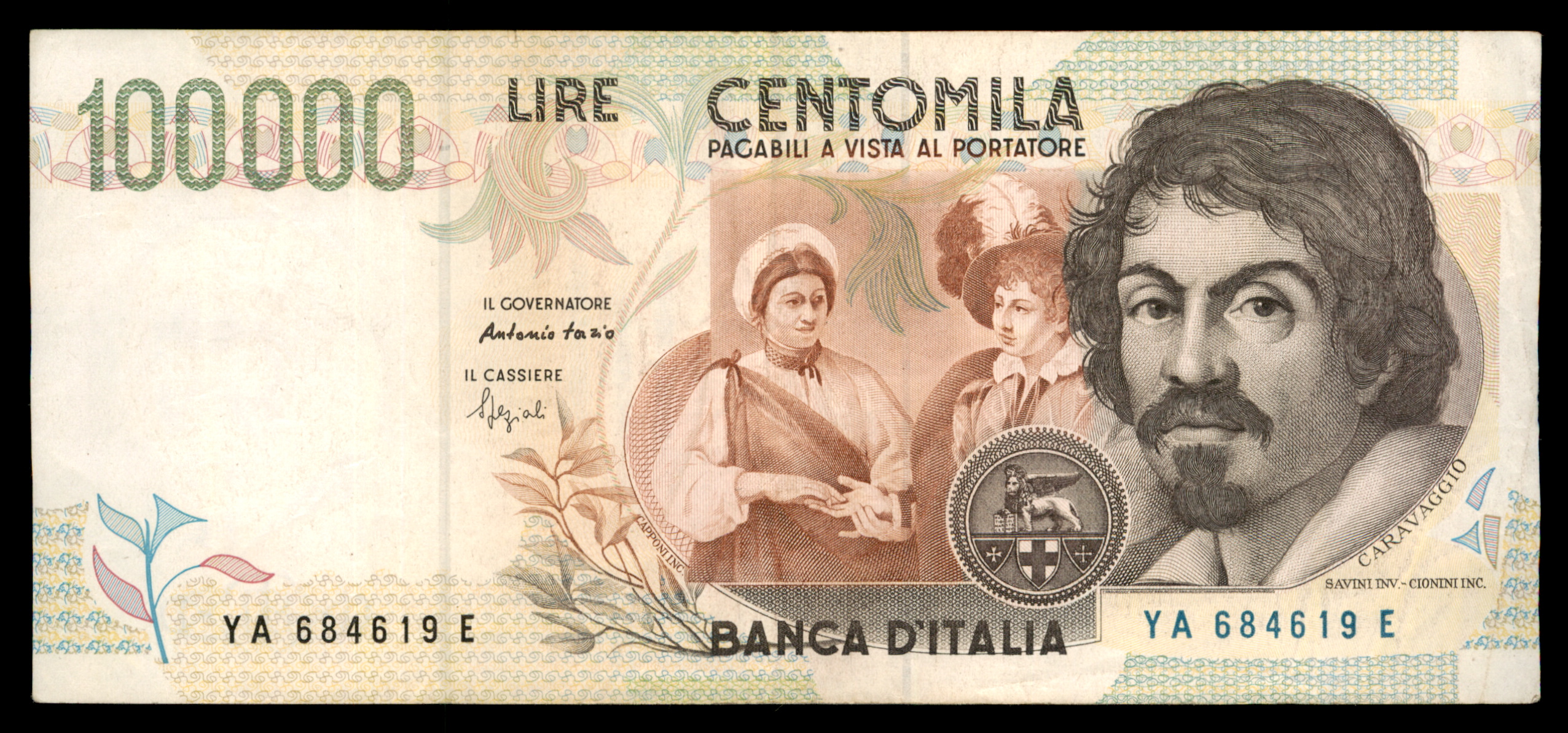 לוט 215 – שטרות איטליה – 100,000 לירה, קרוואג'ו, בנקו ד'איטליה | Lot 215 – Italy Banknotes – 100,000 Lire, Caravaggio, Banca d'Italia – תמונה 14