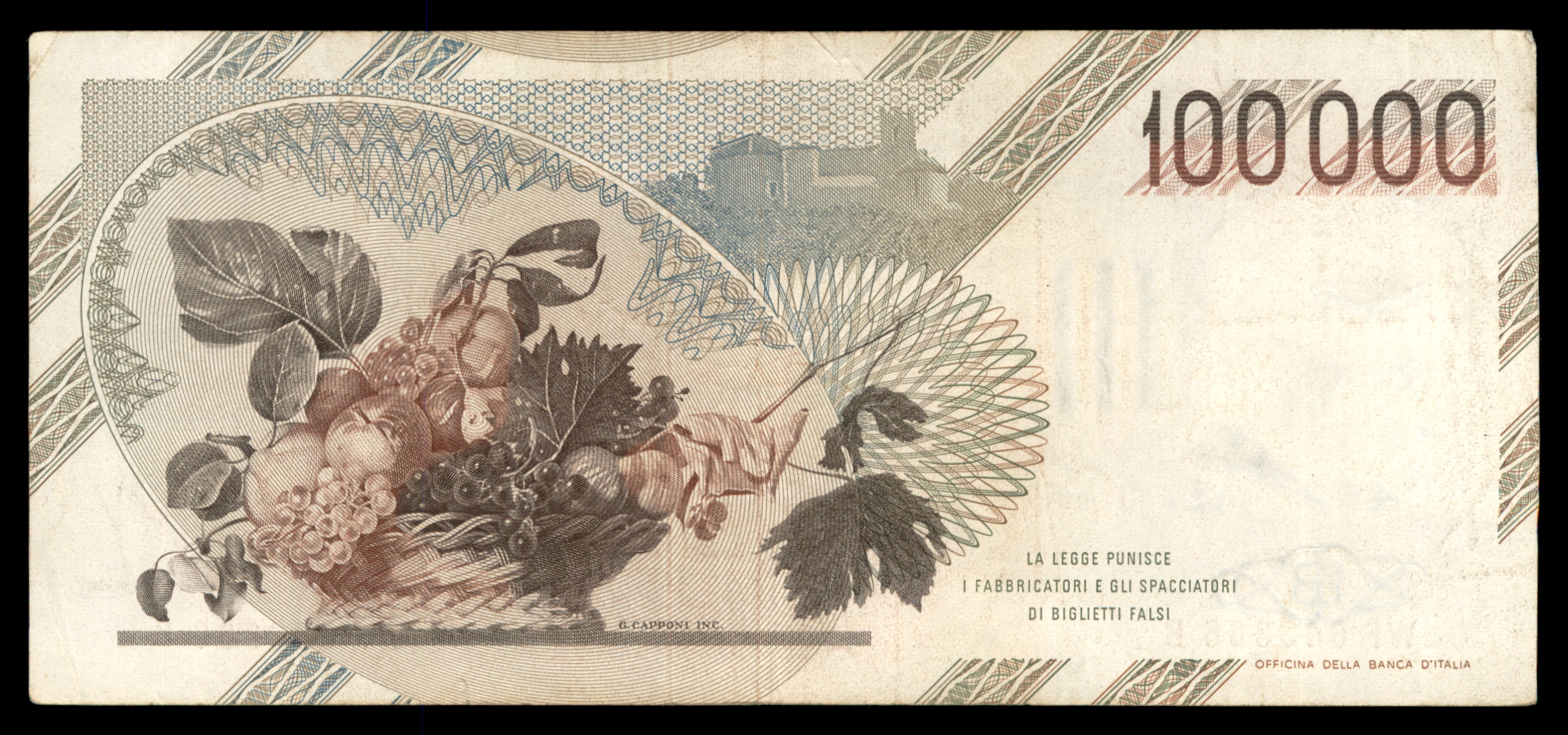 לוט 215 – שטרות איטליה – 100,000 לירה, קרוואג'ו, בנקו ד'איטליה | Lot 215 – Italy Banknotes – 100,000 Lire, Caravaggio, Banca d'Italia – תמונה 21